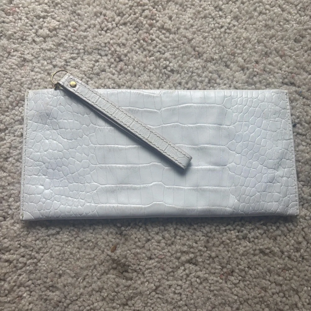 Kate Spade New York Leather Embossed Wristlet Clutch